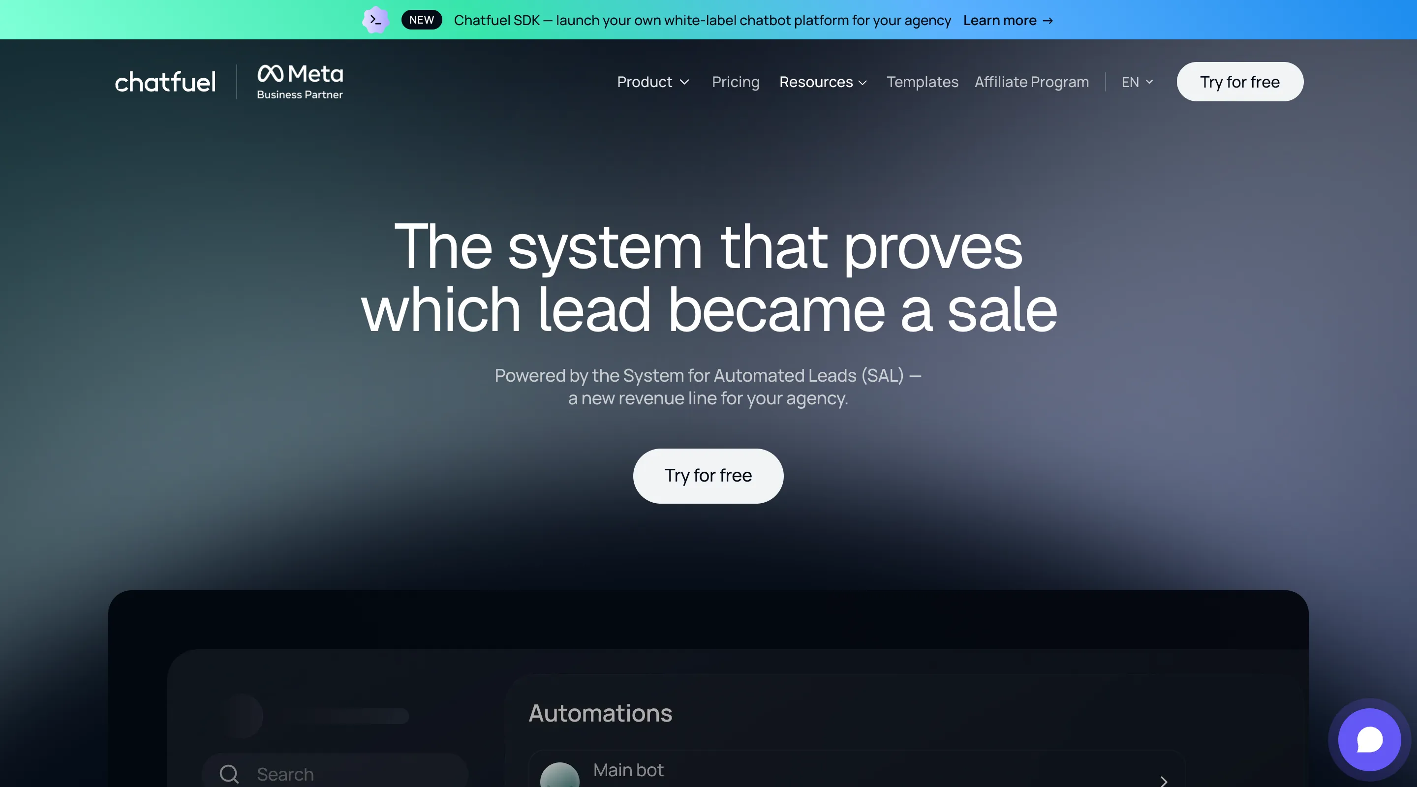 Chatfuel homepage