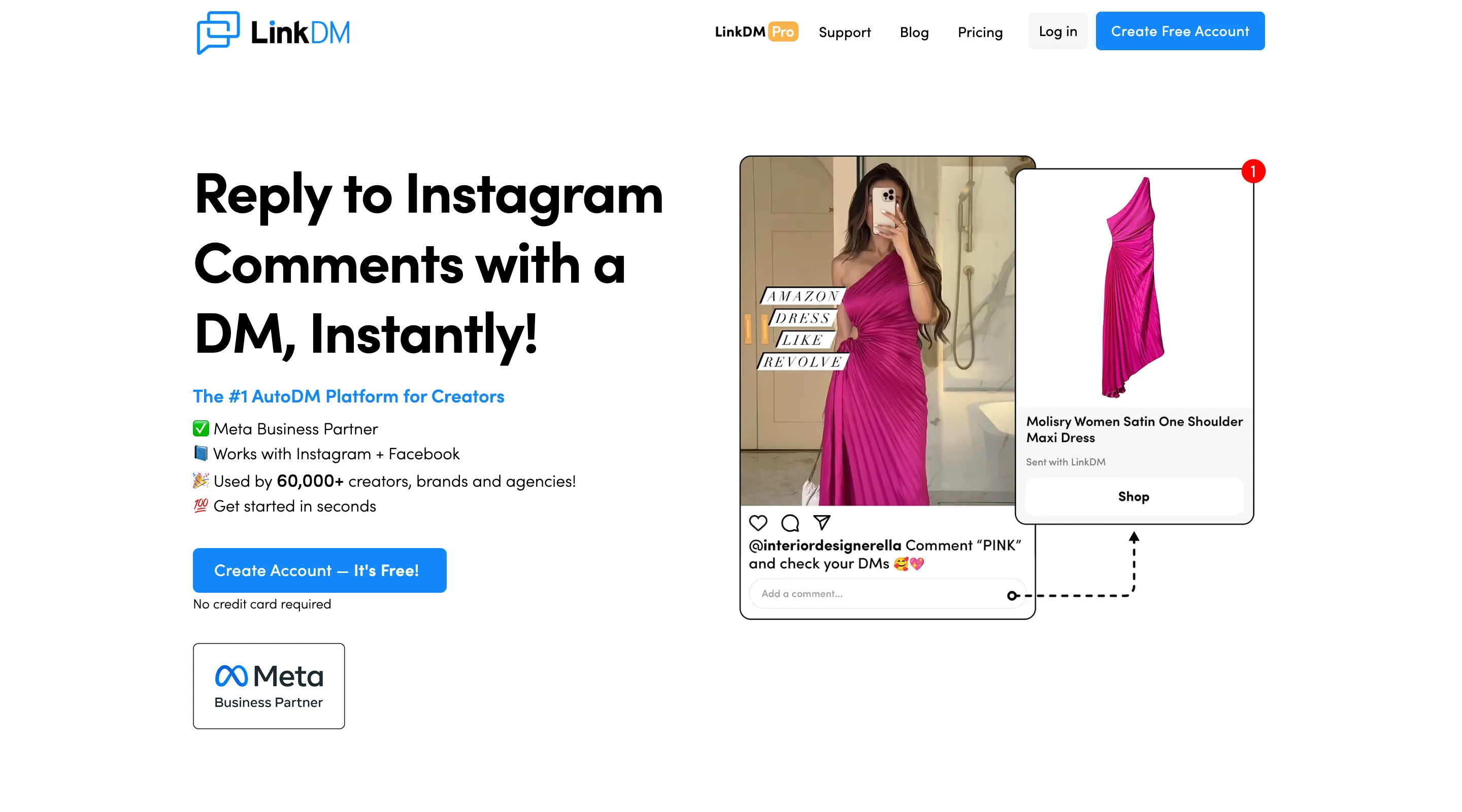 LinkDM homepage